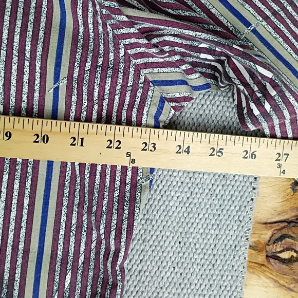 Wrangler Cowboy Cut Shirt Men 16.5-34 Burgundy Striped Western Long Tail - Picture 6 of 9